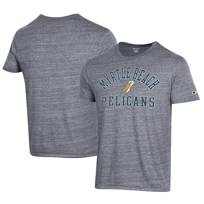 Men's Champion Gray Myrtle Beach Pelicans Ultimate Tri-Blend T-Shirt
