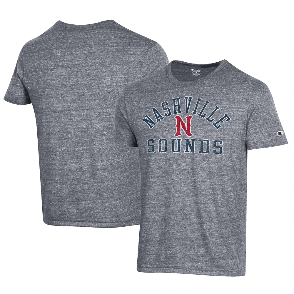Men's Champion Gray Nashville Sounds Ultimate Tri-Blend T-Shirt