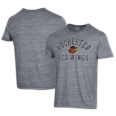 Men's Champion Gray Rochester Red Wings Ultimate Tri-Blend T-Shirt