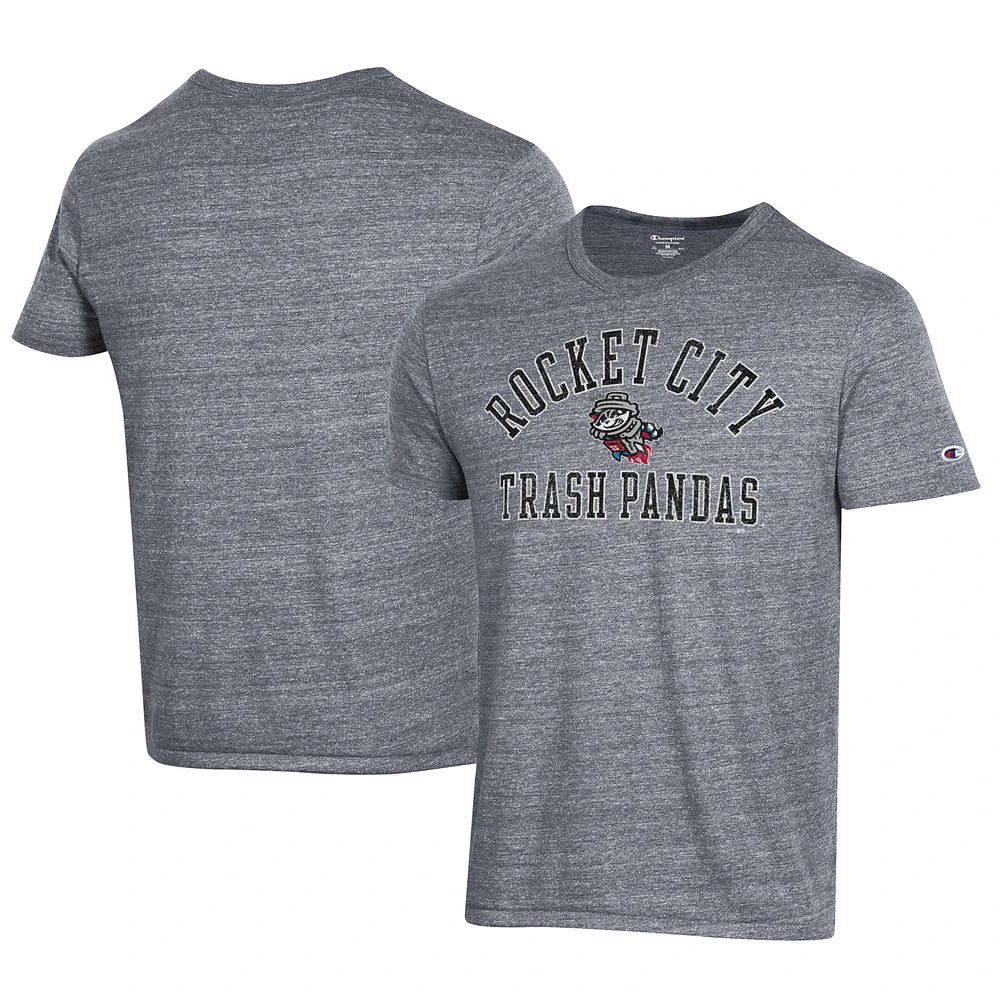 Men's Champion Gray Rocket City Trash Pandas Ultimate Tri-Blend T-Shirt