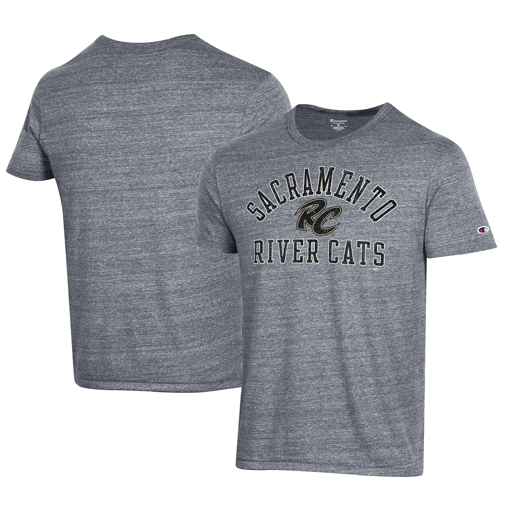 Men's Champion Gray Sacramento River Cats Ultimate Tri-Blend T-Shirt