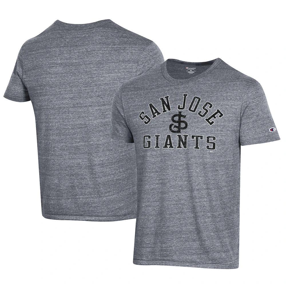 Men's Champion Gray San Jose Giants Ultimate Tri-Blend T-Shirt