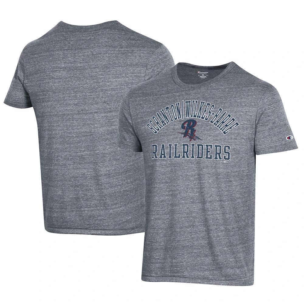 Men's Champion Gray Scranton Wilkes-Barre RailRiders Ultimate Tri-Blend T-Shirt