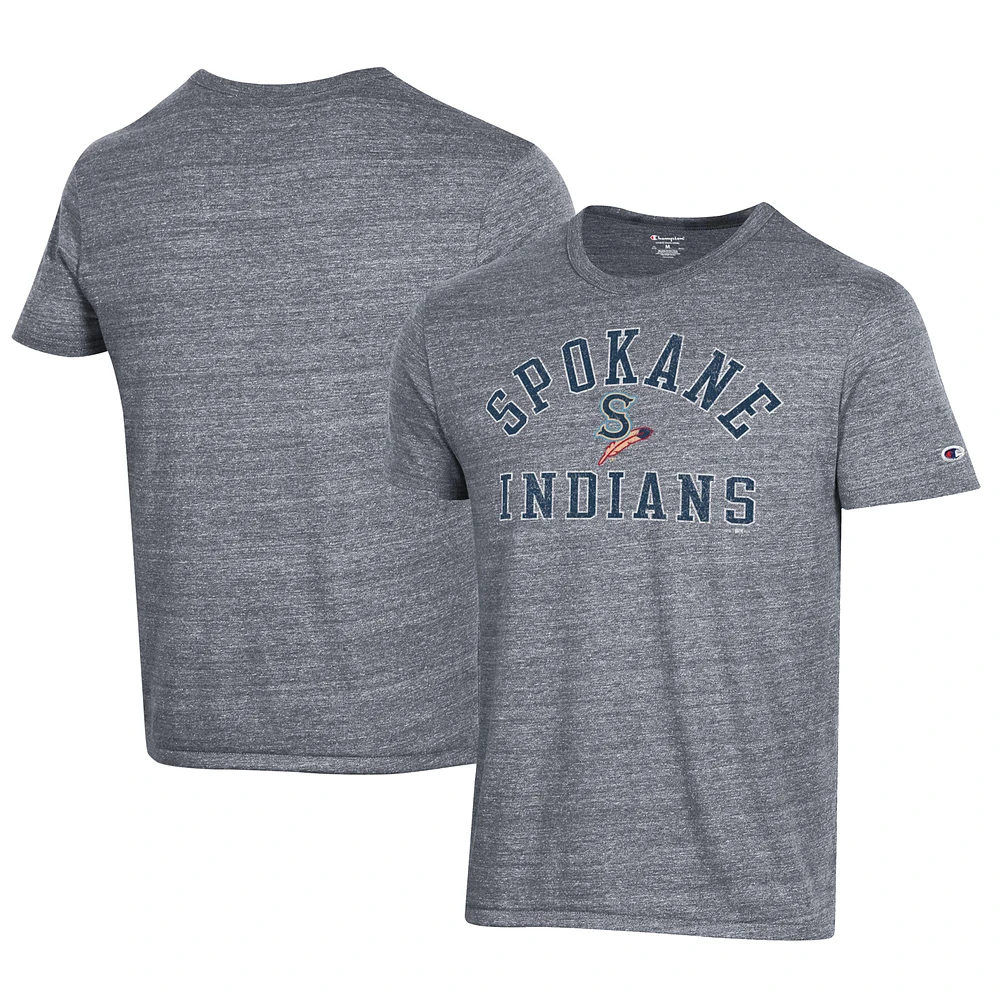 Men's Champion Gray Spokane Indians Ultimate Tri-Blend T-Shirt