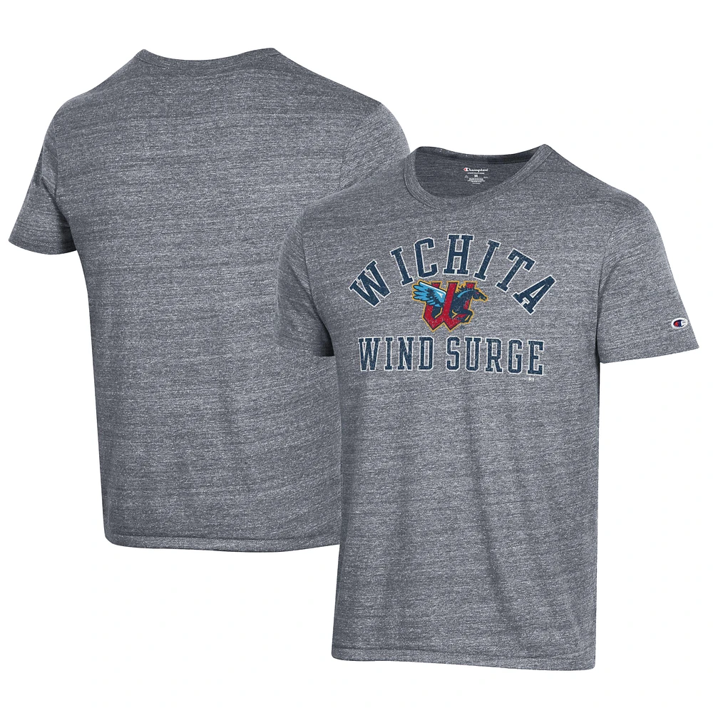 Men's Champion Gray Wichita Wind Surge Ultimate Tri-Blend T-Shirt