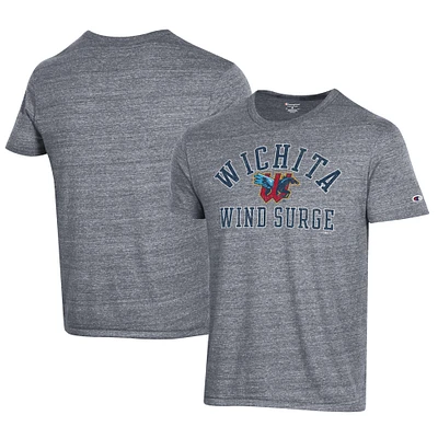 Men's Champion Gray Wichita Wind Surge Ultimate Tri-Blend T-Shirt