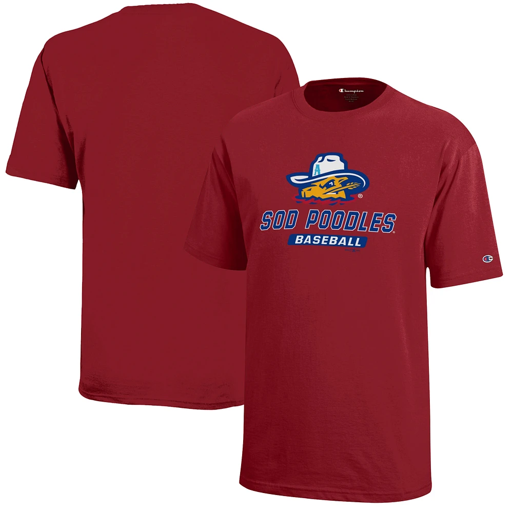 Youth Champion Red Amarillo Sod Poodles Jersey T-Shirt