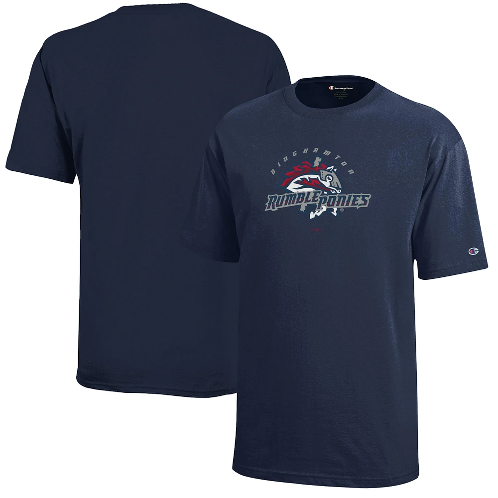 Youth Champion Navy Binghamton Rumble Ponies Jersey T-Shirt