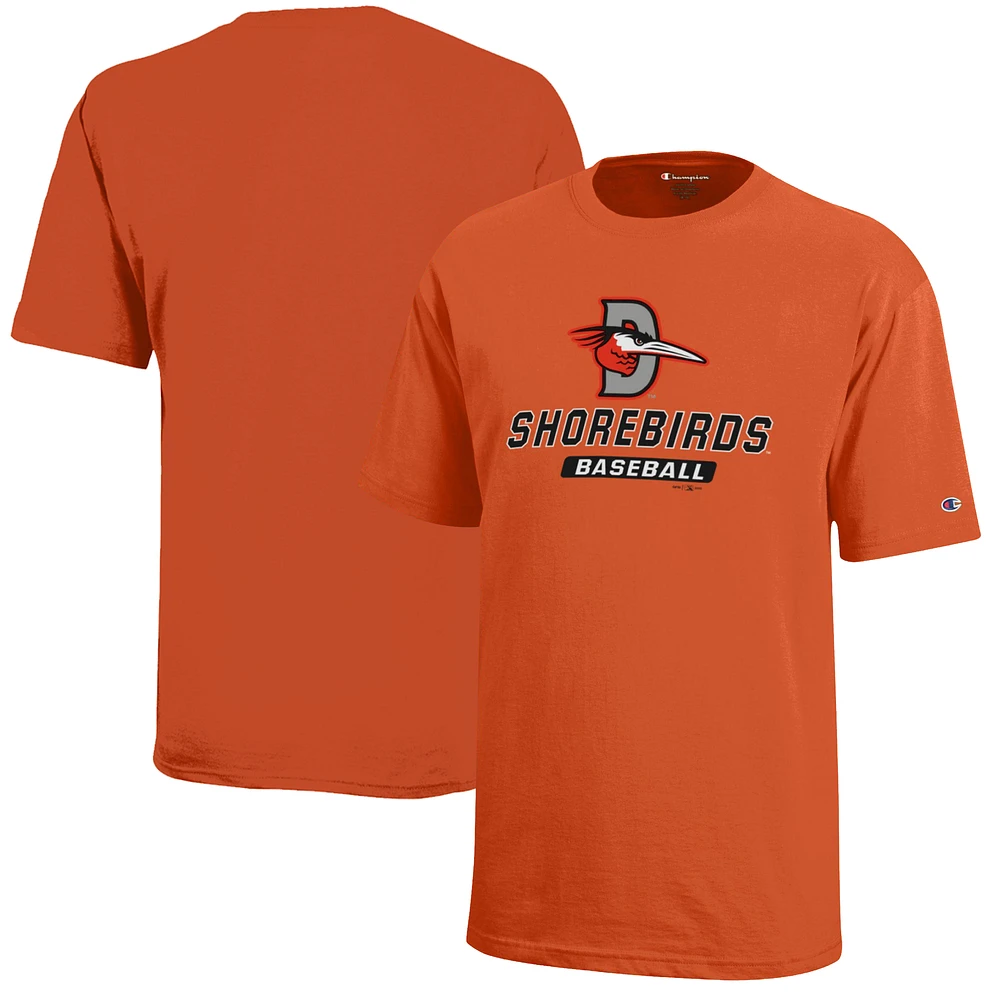 Youth Champion Orange Delmarva Shorebirds Jersey T-Shirt
