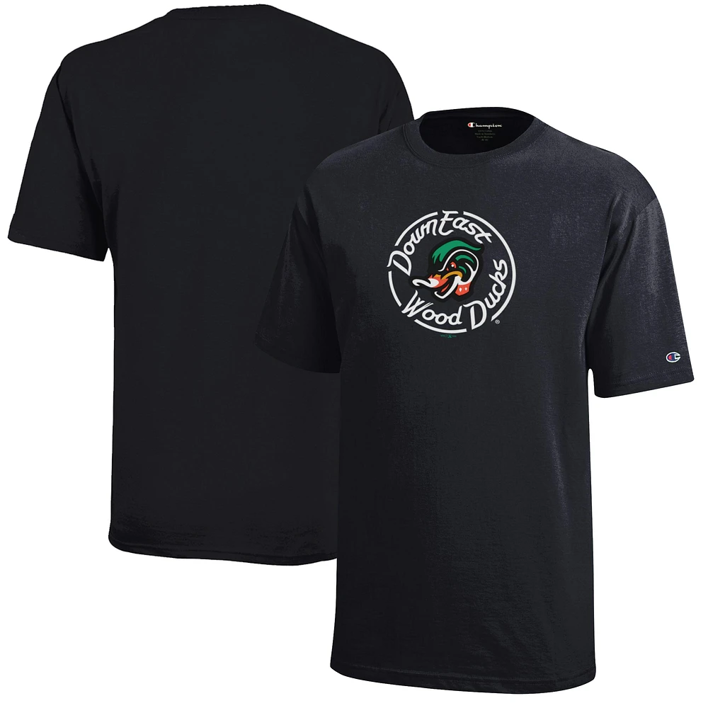 Youth Champion Black Down East Wood Ducks Jersey T-Shirt
