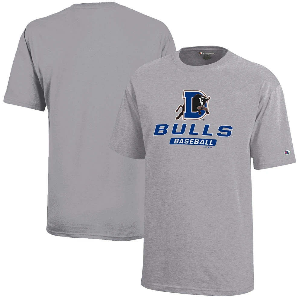 Youth Champion Gray Durham Bulls Jersey T-Shirt