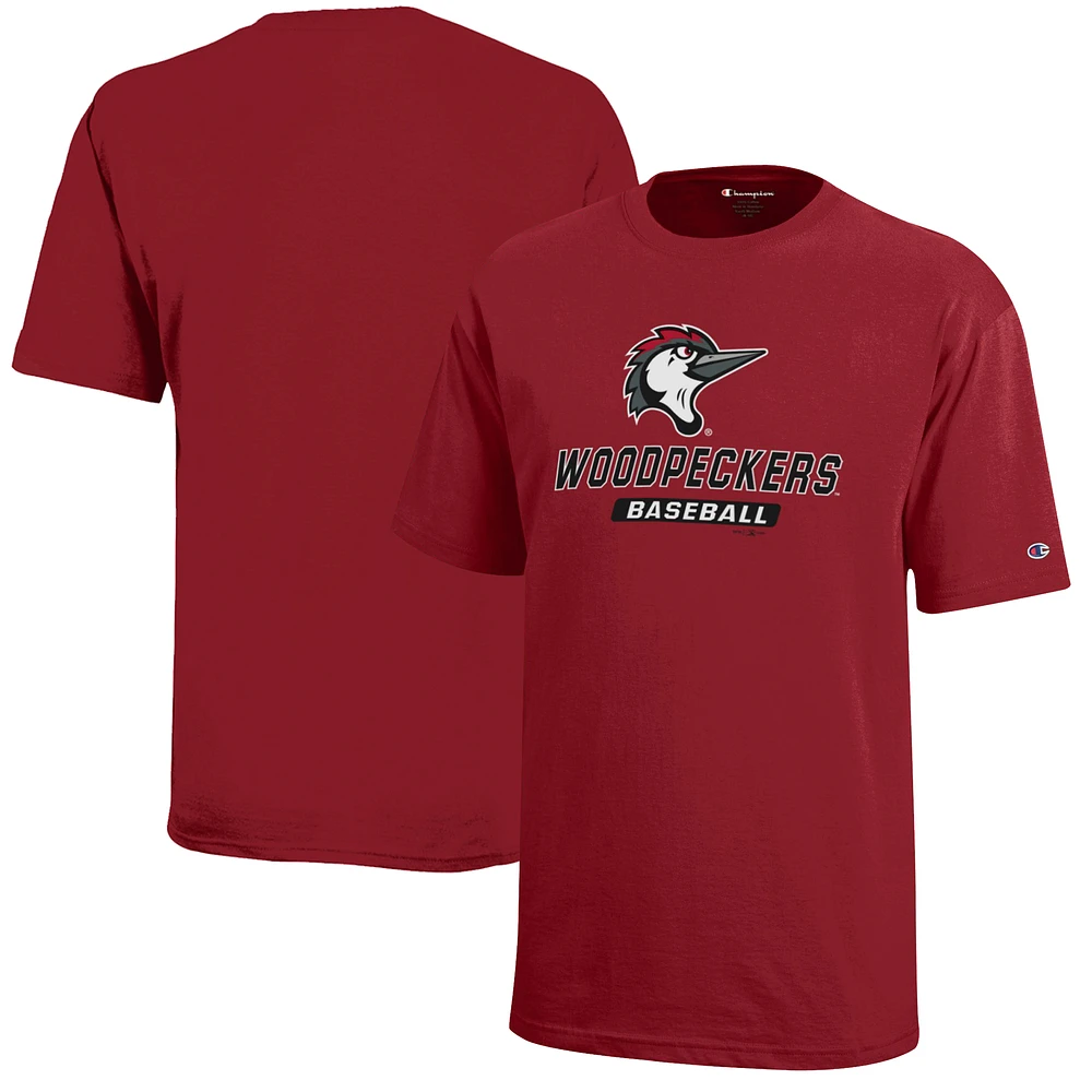 Youth Champion Red Fayetteville Woodpeckers Jersey T-Shirt
