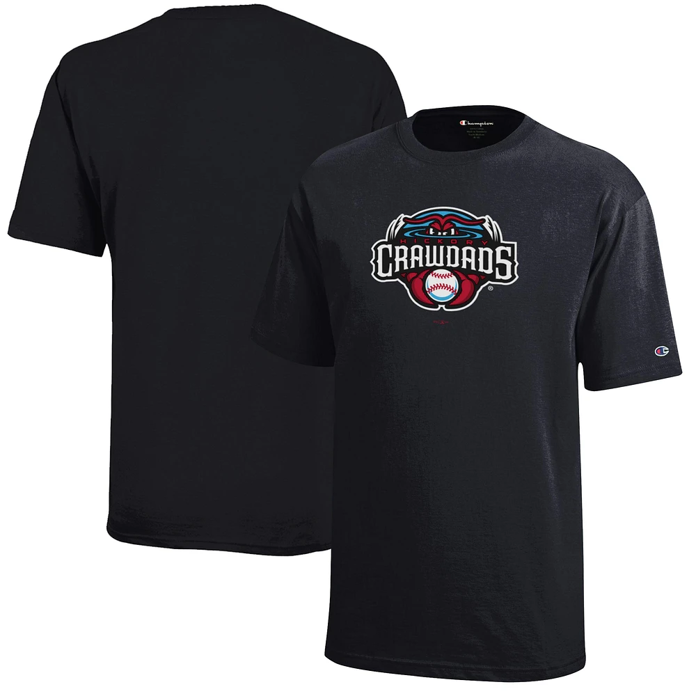 Youth Champion Black Hickory Crawdads Jersey T-Shirt