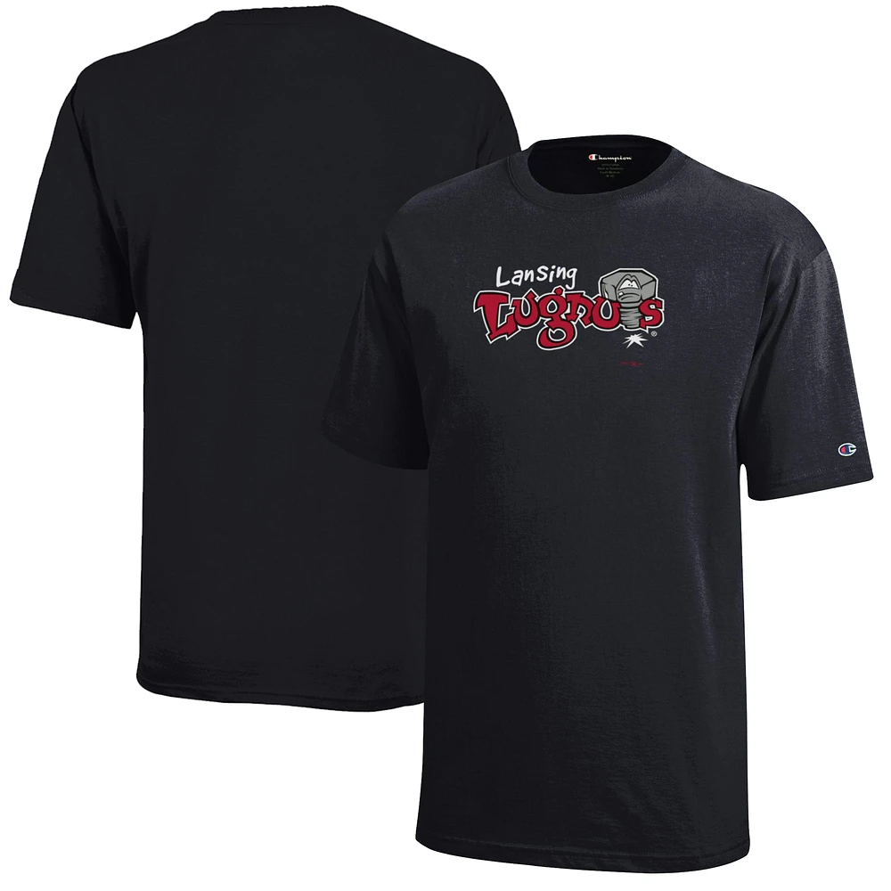 Youth Champion Black Lansing Lugnuts Jersey T-Shirt