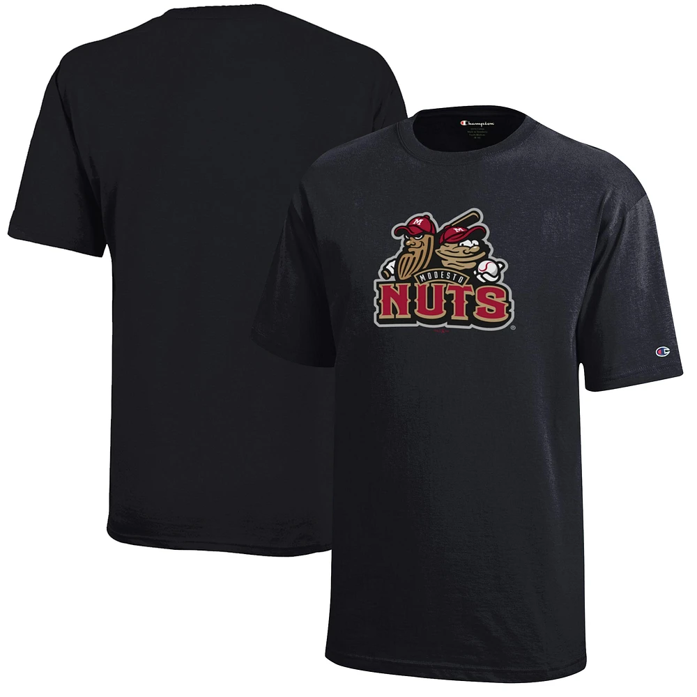 Youth Champion Black Modesto Nuts Jersey T-Shirt