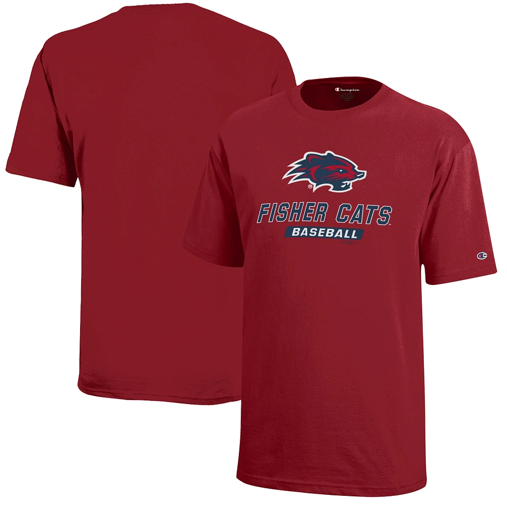 Youth Champion Red New Hampshire Fisher Cats Jersey T-Shirt