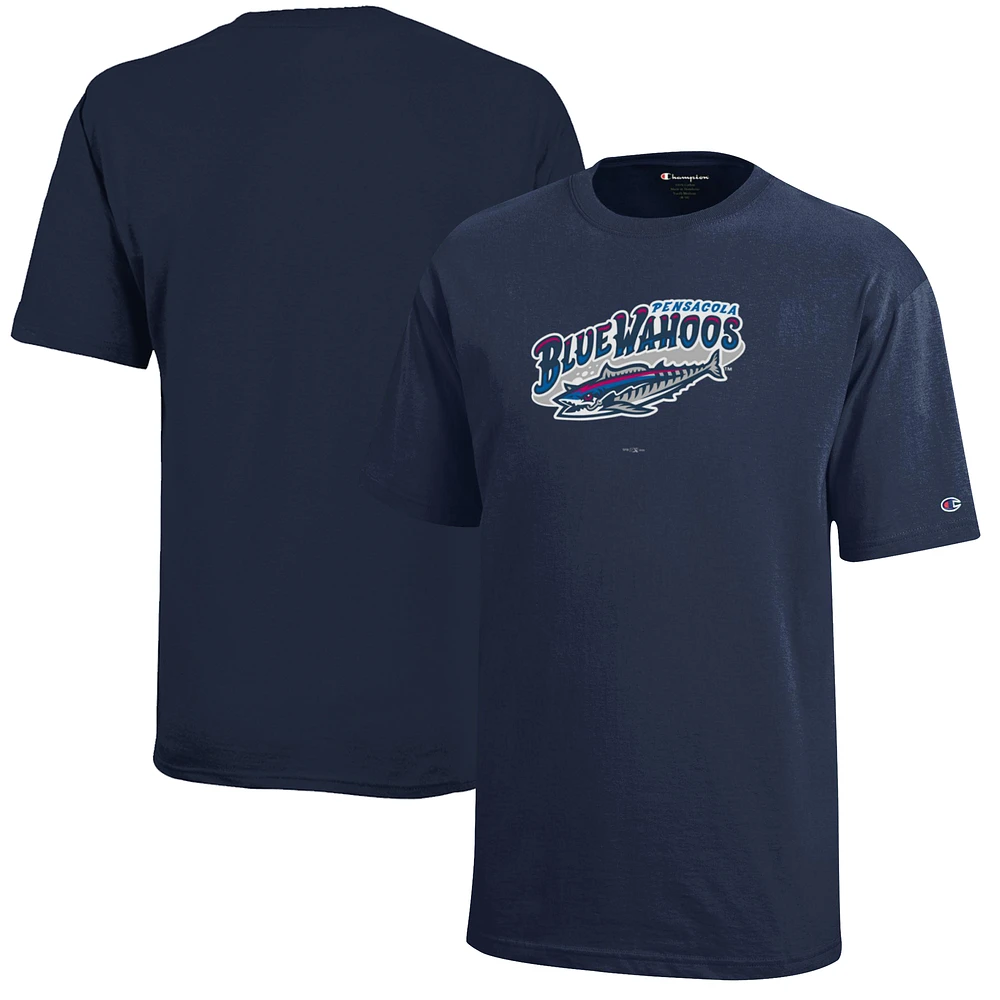 Youth Champion Navy Pensacola Blue Wahoos Jersey T-Shirt