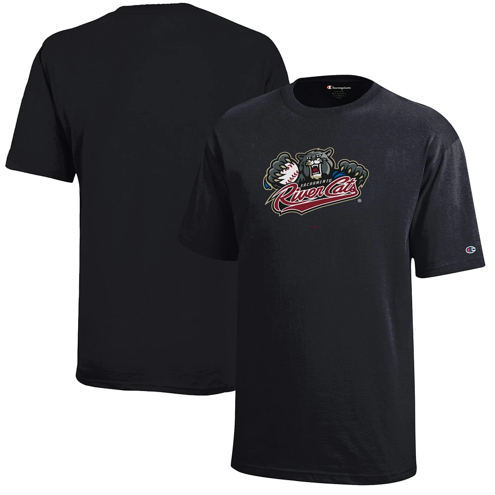 Youth Champion Black Sacramento River Cats Jersey T-Shirt