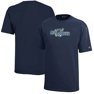 Youth Champion Navy Wilmington Blue Rocks Jersey T-Shirt