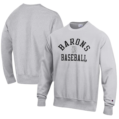 Men's Champion Gray Birmingham Barons Baseball Reverse Weave Pullover Sweatshirt