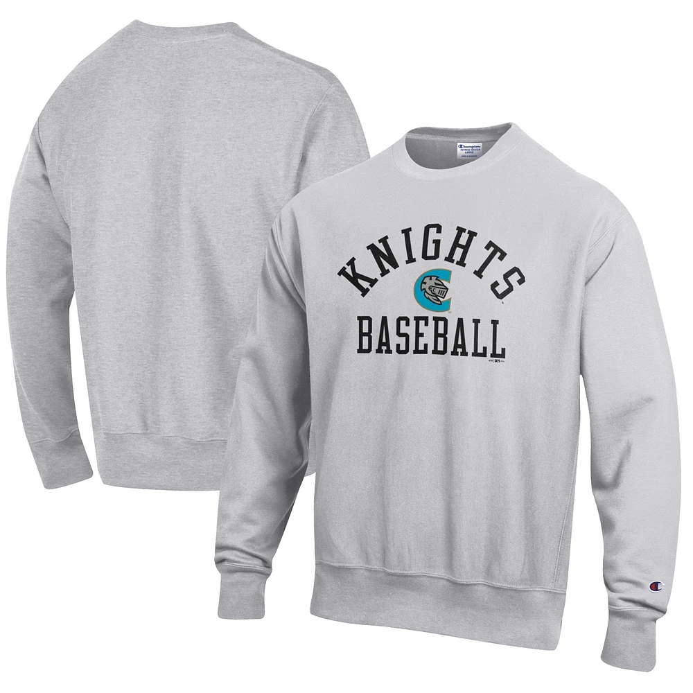 Men's Champion Gray Charlotte Knights Baseball Reverse Weave Pullover Sweatshirt