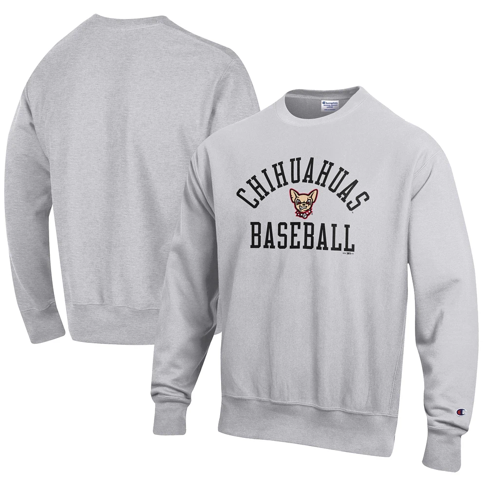 Men's Champion Gray El Paso Chihuahuas Baseball Reverse Weave Pullover Sweatshirt