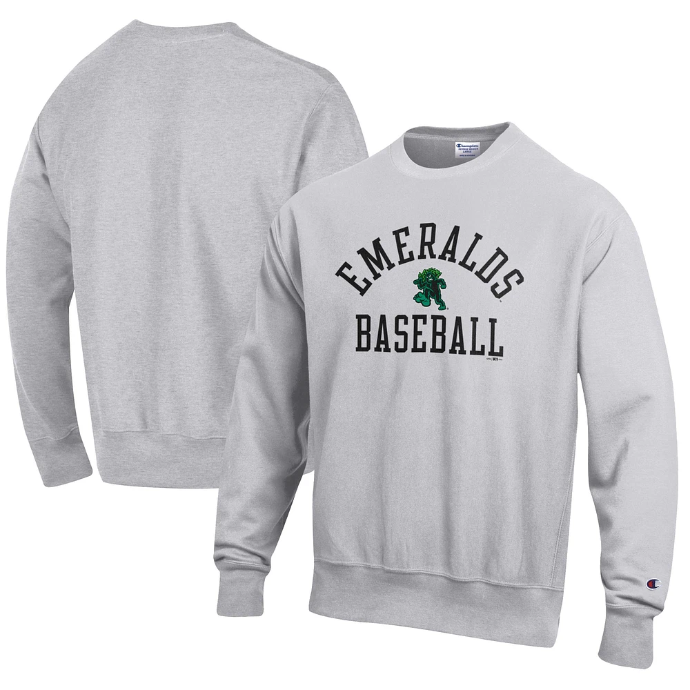 Men's Champion Gray Eugene Emeralds Baseball Reverse Weave Pullover Sweatshirt