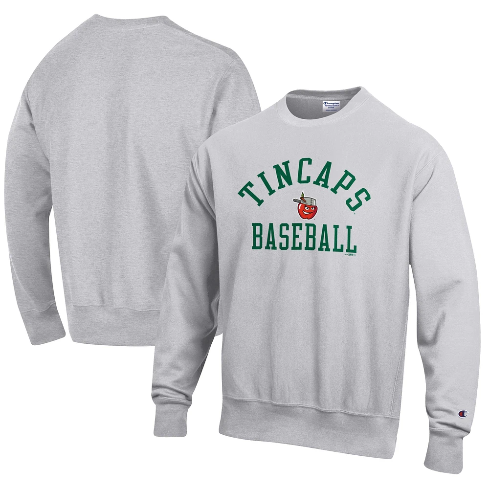 Men's Champion Gray Fort Wayne TinCaps Baseball Reverse Weave Pullover Sweatshirt