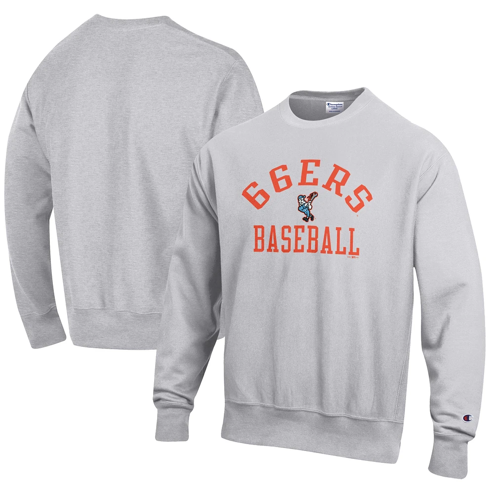 Men's Champion Gray Inland Empire 66ers Baseball Reverse Weave Pullover Sweatshirt
