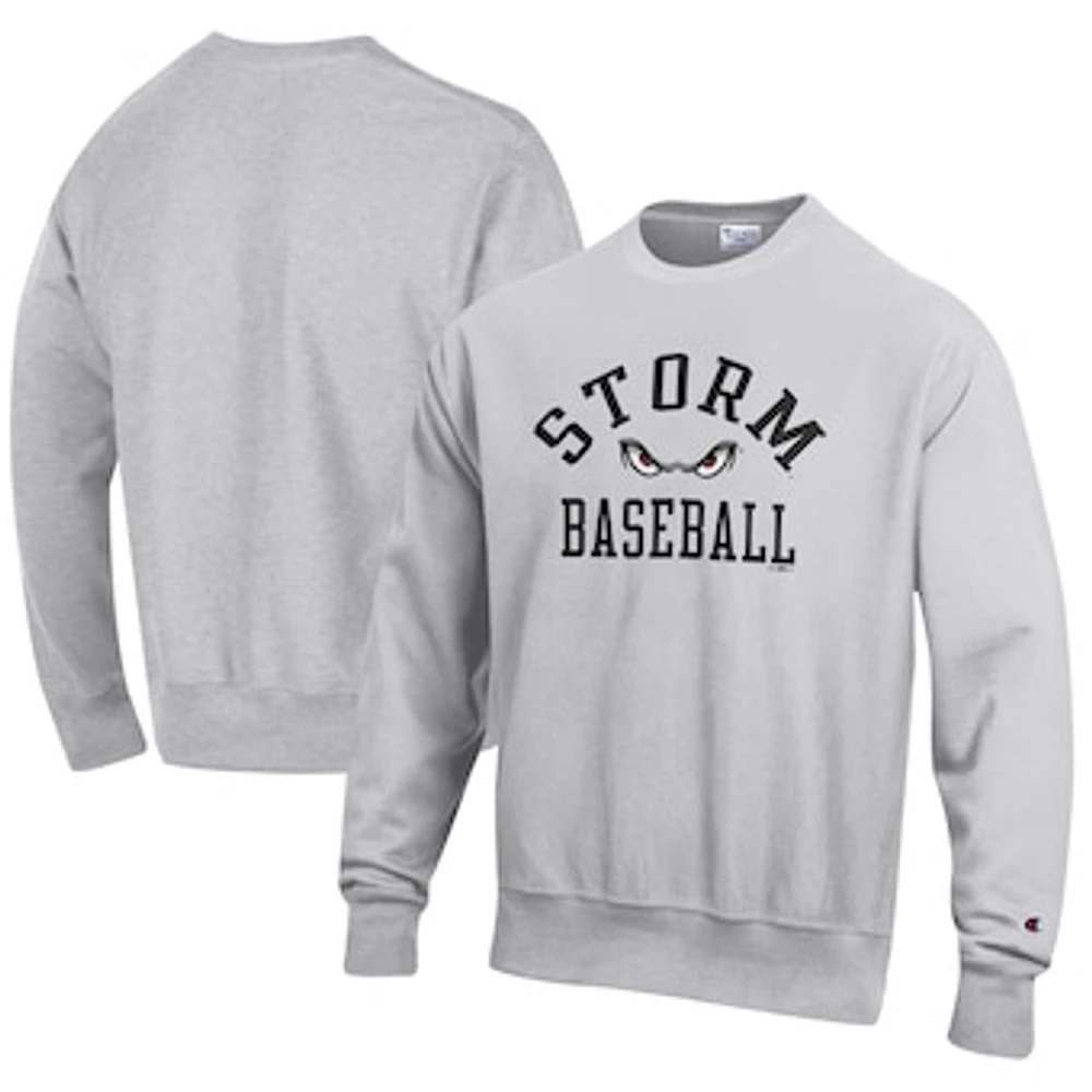 Men's Champion Gray Lake Elsinore Storm Baseball Reverse Weave Pullover Sweatshirt