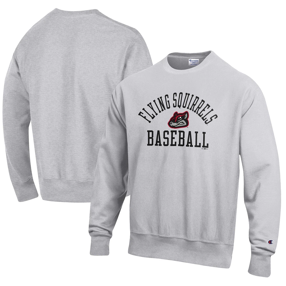 Men's Champion Gray Richmond Flying Squirrels Baseball Reverse Weave Pullover Sweatshirt