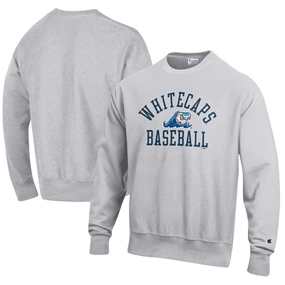 Men's Champion Gray West Michigan Whitecaps Baseball Reverse Weave Pullover Sweatshirt