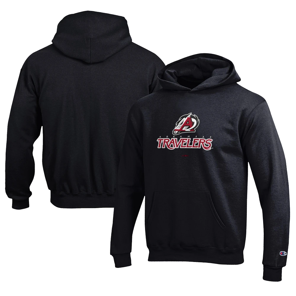 Youth Champion Black Arkansas Travelers Eco Powerblend Pullover Hoodie