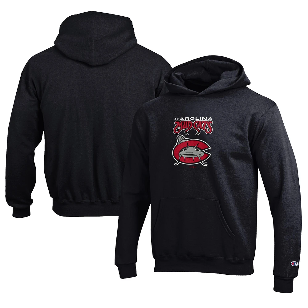 Youth Champion Black Carolina Mudcats Eco Powerblend Pullover Hoodie