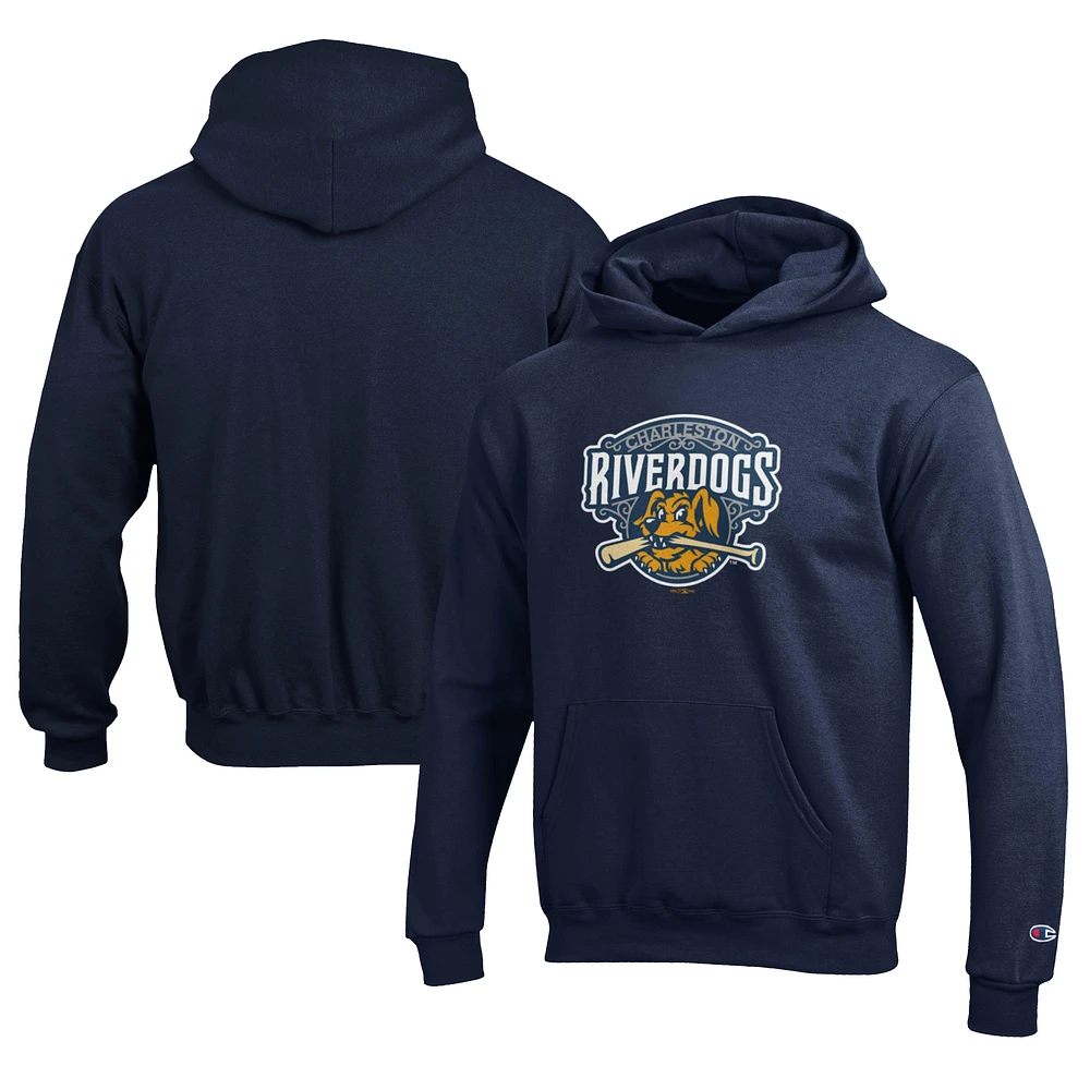 Youth Champion Navy Charleston RiverDogs Eco Powerblend Pullover Hoodie