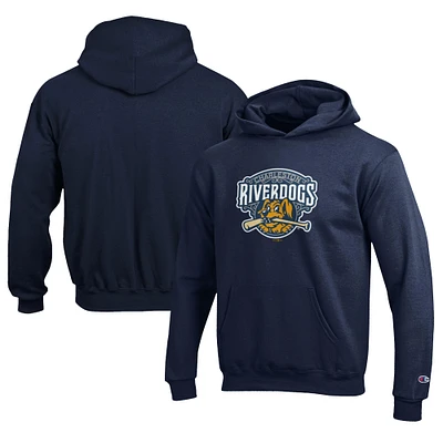 Youth Champion Navy Charleston RiverDogs Eco Powerblend Pullover Hoodie