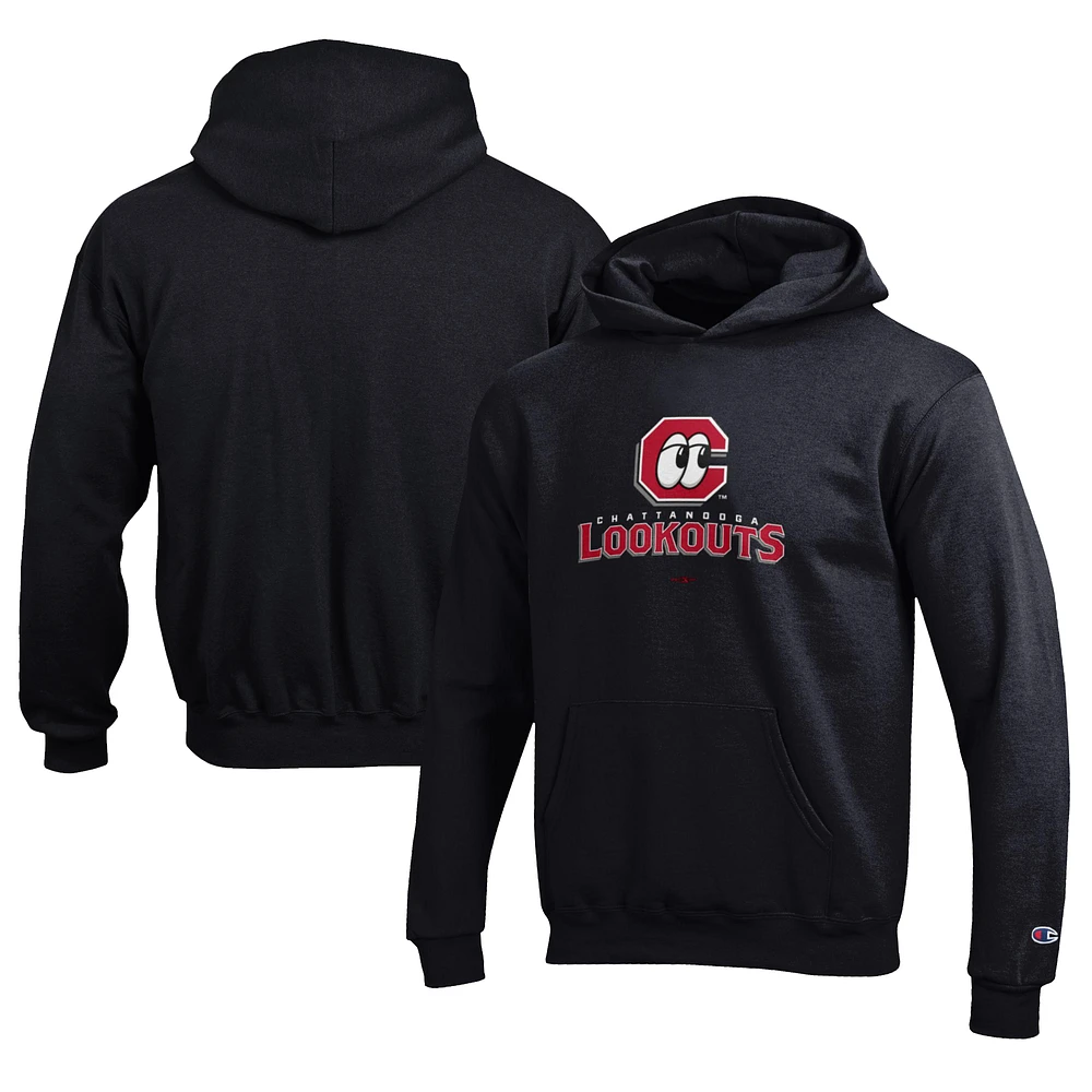 Youth Champion Black Chattanooga Lookouts Eco Powerblend Pullover Hoodie