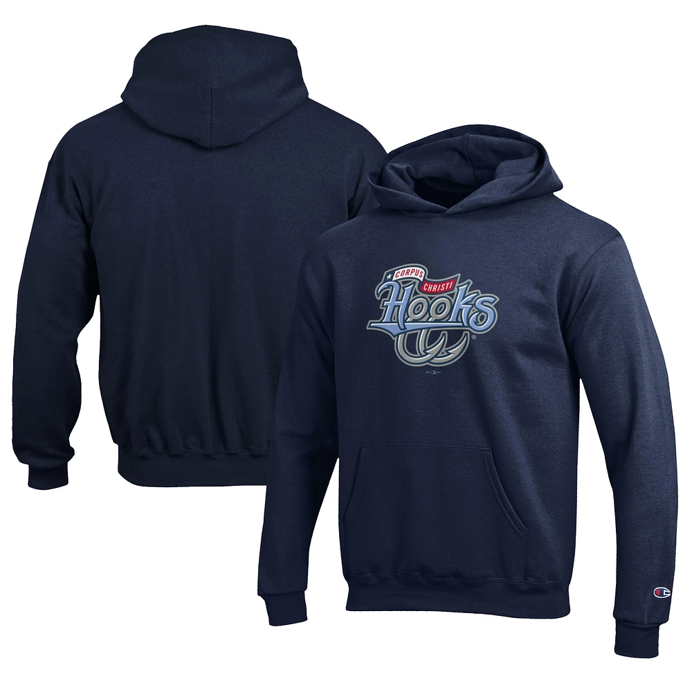 Youth Champion Navy Corpus Christi Hooks Eco Powerblend Pullover Hoodie