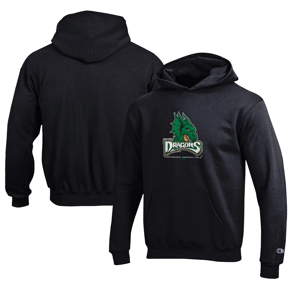 Youth Champion Black Dayton Dragons Eco Powerblend Pullover Hoodie