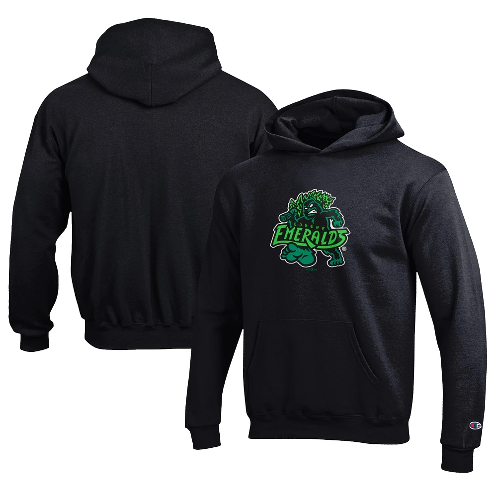 Youth Champion Black Eugene Emeralds Eco Powerblend Pullover Hoodie