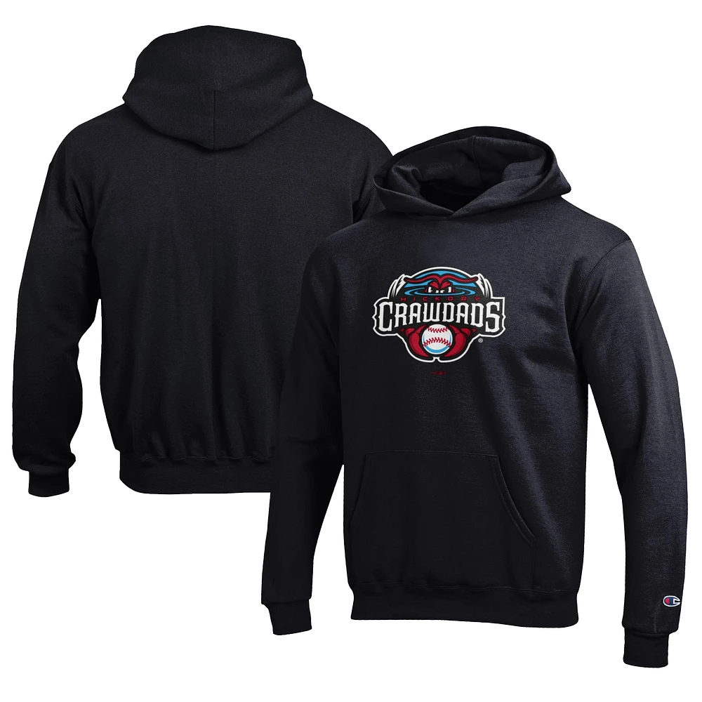 Youth Champion Black Hickory Crawdads Eco Powerblend Pullover Hoodie