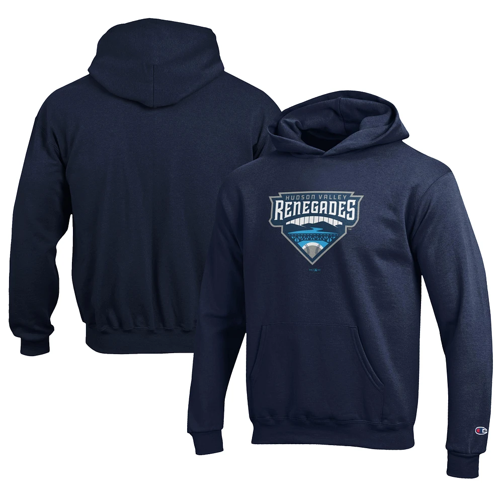 Youth Champion Navy Hudson Valley Renegades Eco Powerblend Pullover Hoodie