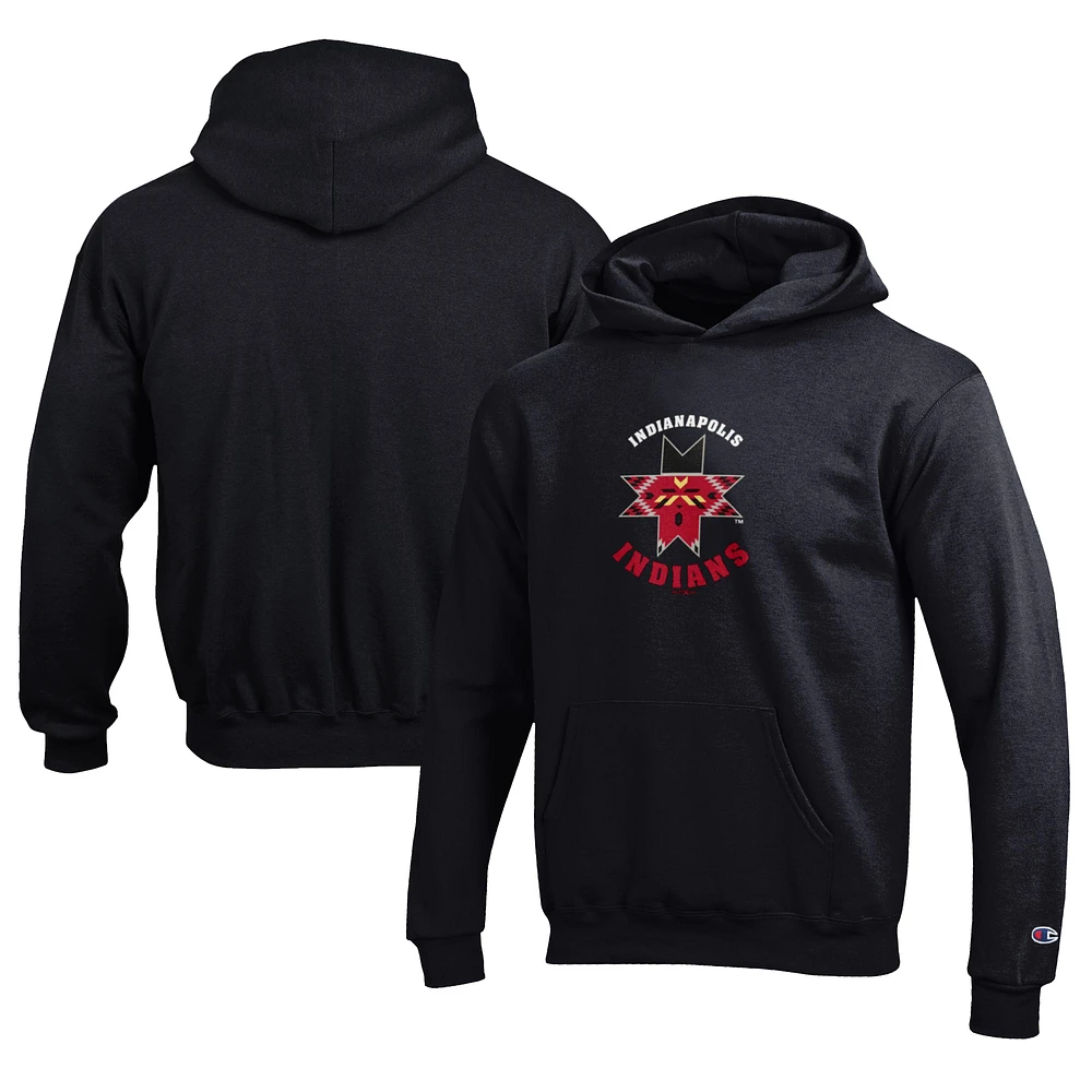 Youth Champion Black Indianapolis Indians Eco Powerblend Pullover Hoodie