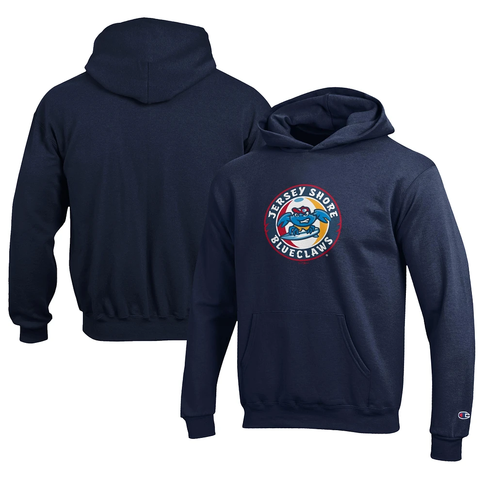 Youth Champion Navy Jersey Shore BlueClaws Eco Powerblend Pullover Hoodie