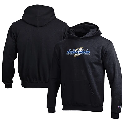 Youth Champion Black Omaha Storm Chasers Eco Powerblend Pullover Hoodie
