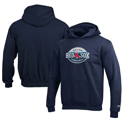 Youth Champion Navy Salem Red Sox Eco Powerblend Pullover Hoodie
