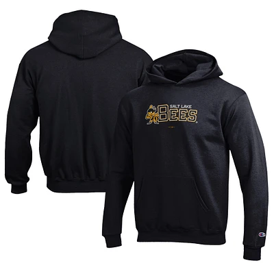 Youth Champion Black Salt Lake Bees Eco Powerblend Pullover Hoodie