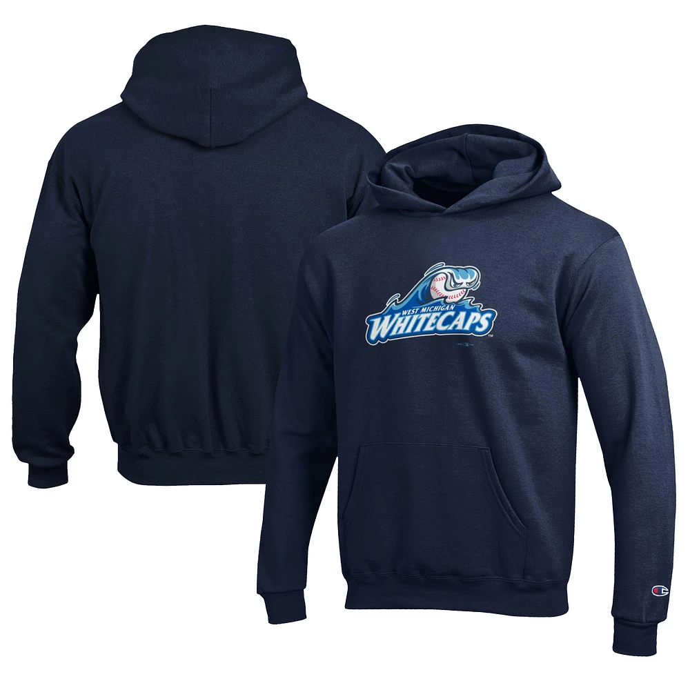 Youth Champion Navy West Michigan Whitecaps Eco Powerblend Pullover Hoodie