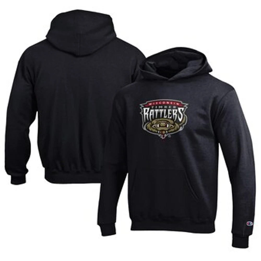 Youth Champion Black Wisconsin Timber Rattlers Eco Powerblend Pullover Hoodie