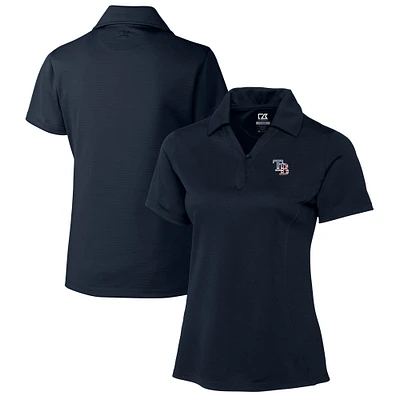 Women's Cutter & Buck Navy Tampa Bay Rays Americana Logo DryTec Genre Textured Solid Polo